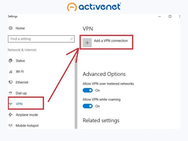 Creating a VPN connection in Windows 10
