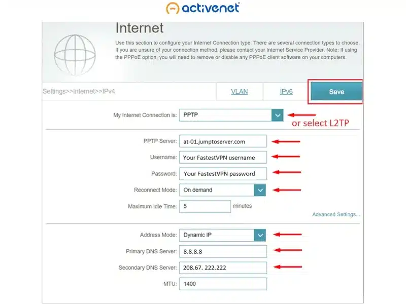 مراحل آموزش تنظیم VPN در مودم d link