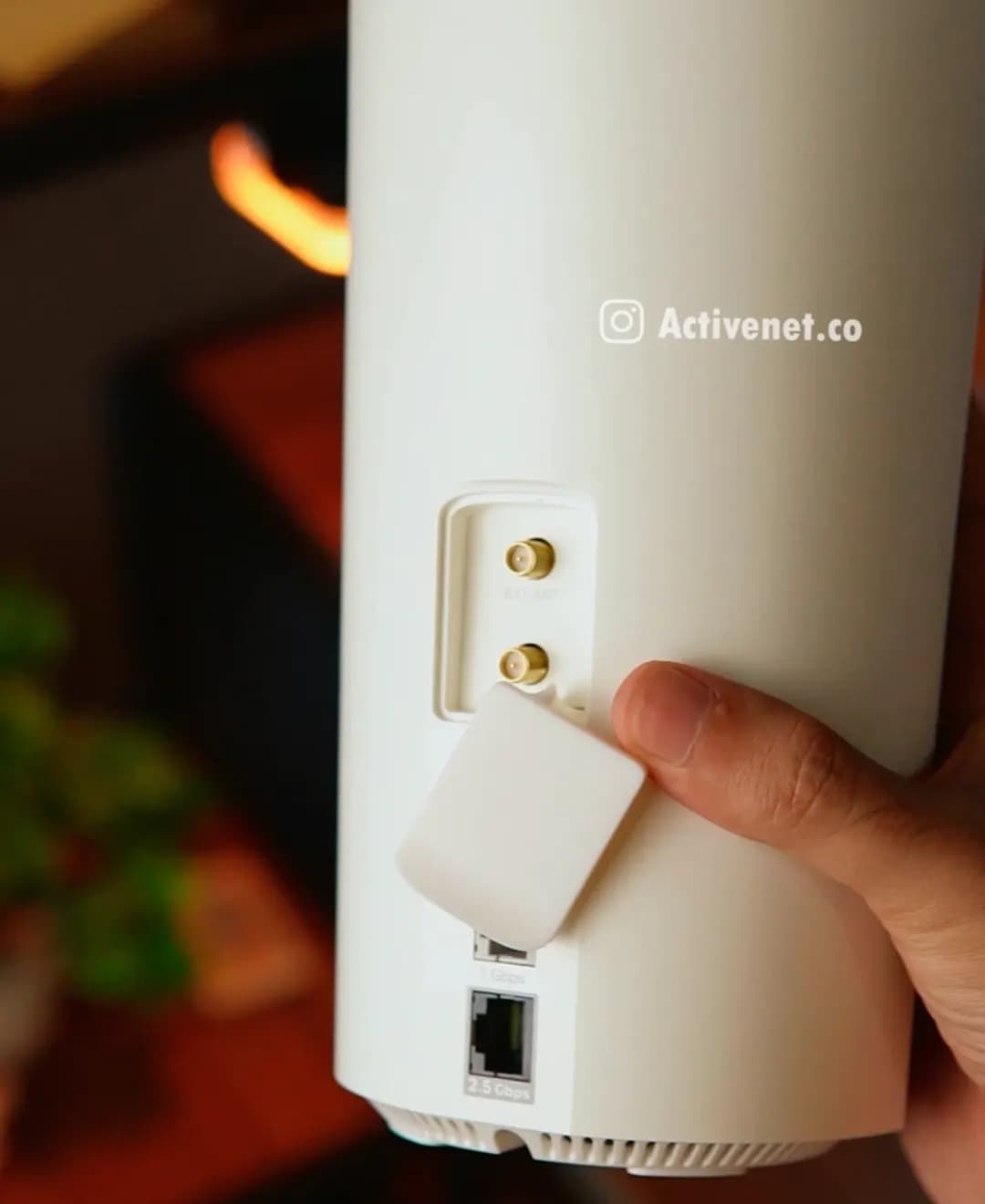 مودم TP-Link Deco X50-5G — نمای پشت با کانکتورهای آنتن و پورت شبکه