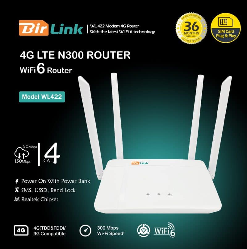 مودم روتر بیر لینک BirLink مدل WL422 بی سیم 4G LTE - تصویر 4